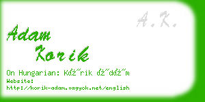adam korik business card